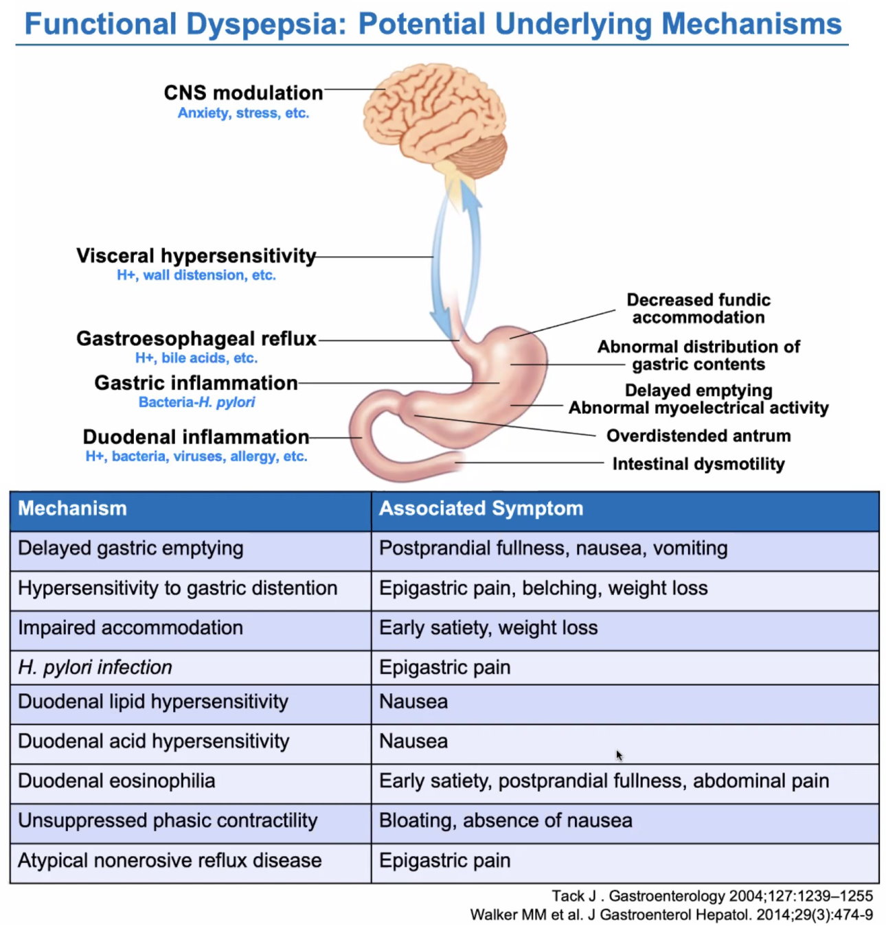 Mechanism of dyspepsia