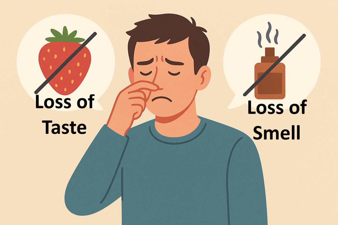 Loss of taste and loss of smell 