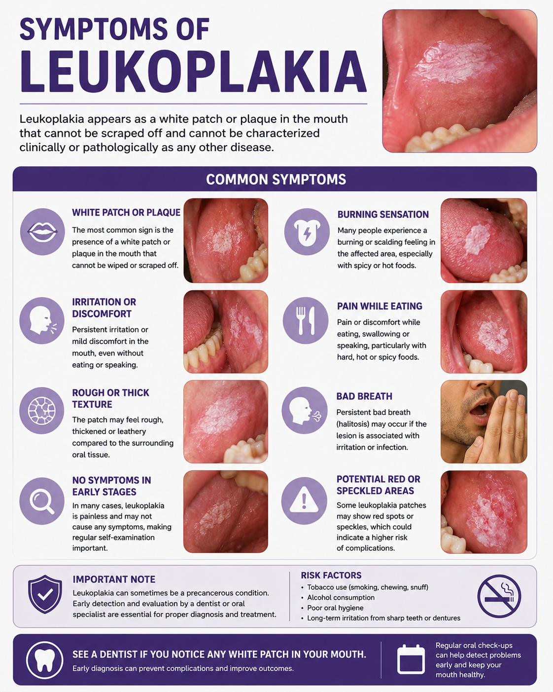 Symptoms of Leukokeratosis