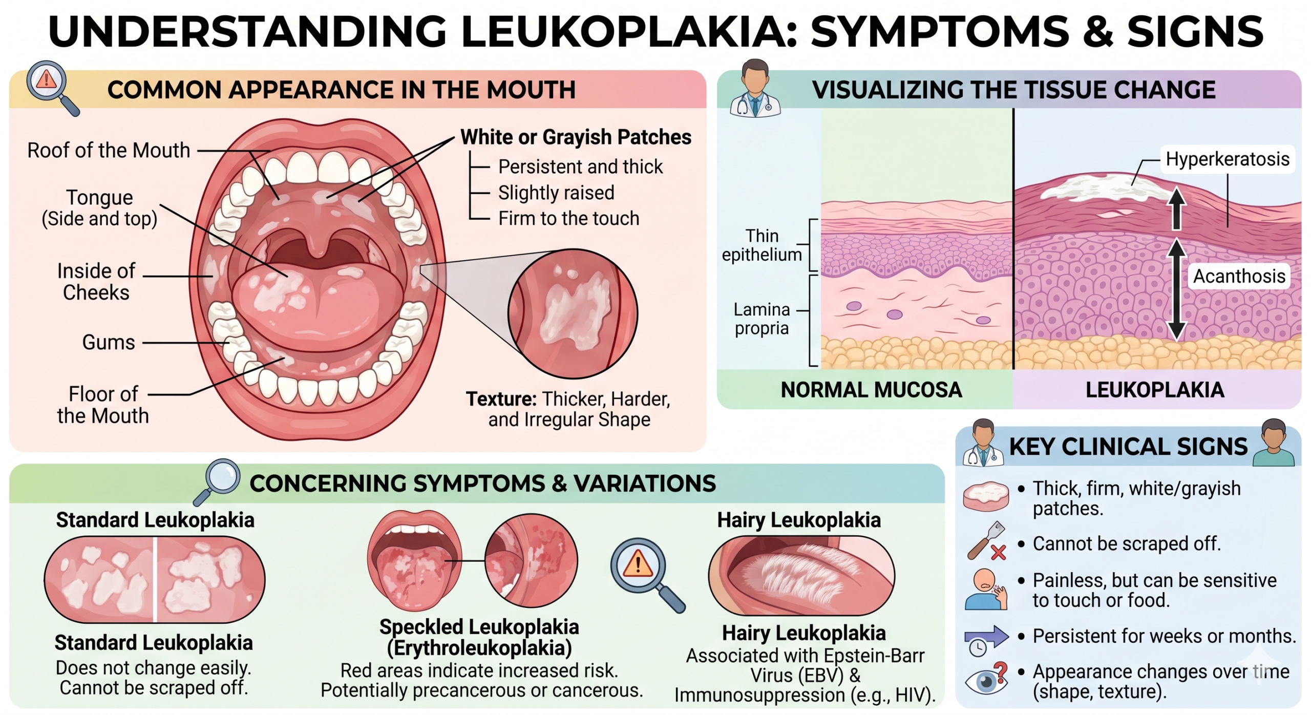 Symptoms of Leukoplakia