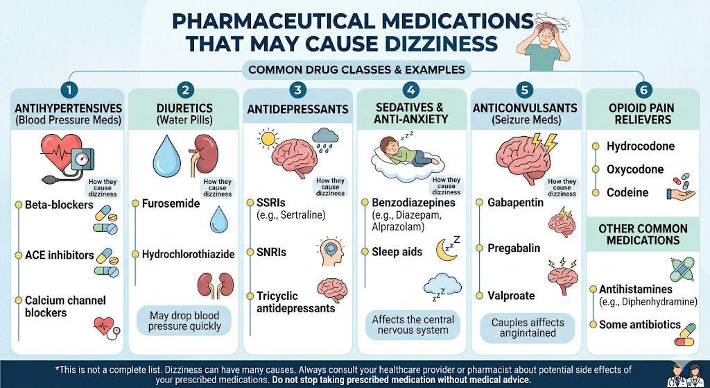 Pharmaceutical drugs that can cause dizziness