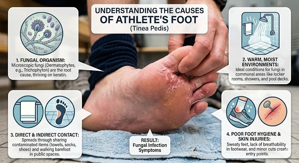 Athlete's foot causes