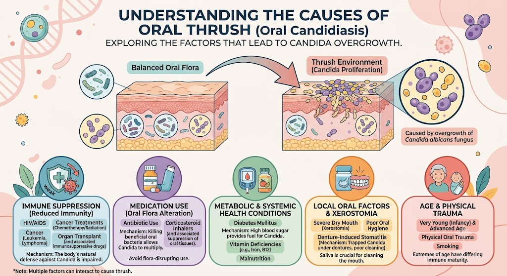 Causes of oral thrush