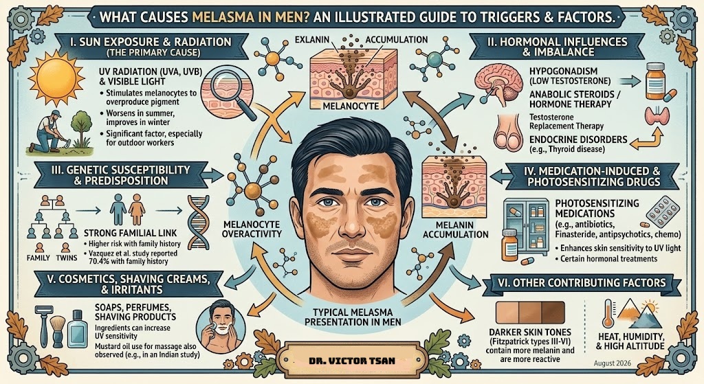 Causes of hyperpigmentation in men
