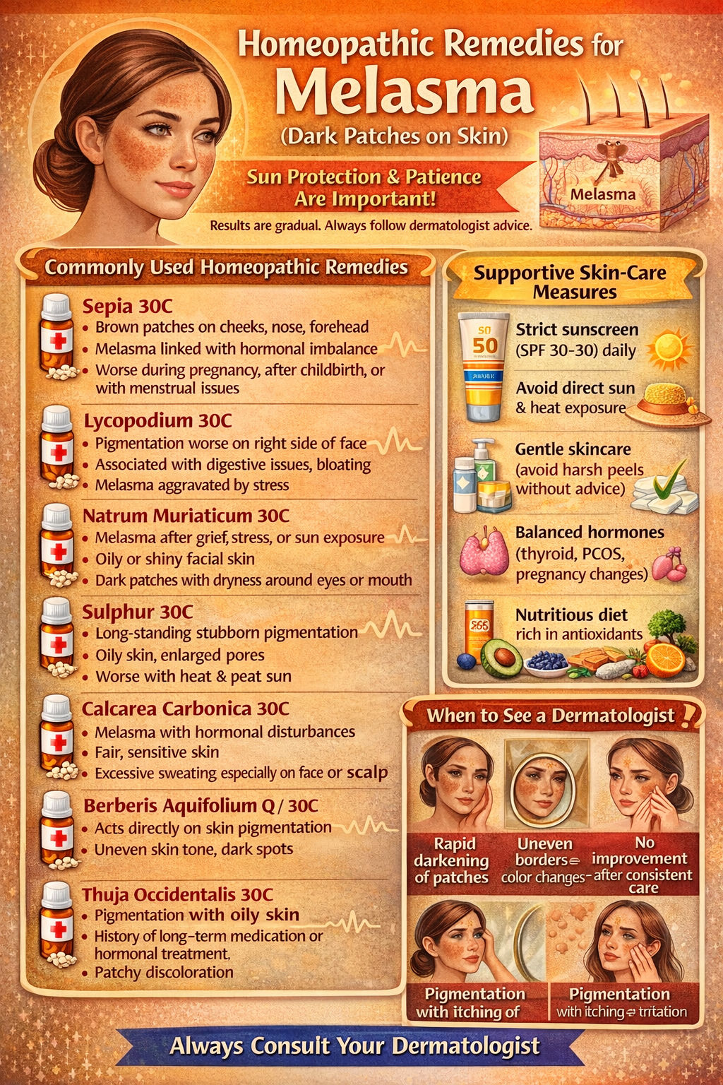 Homeopathic remedies for chloasma