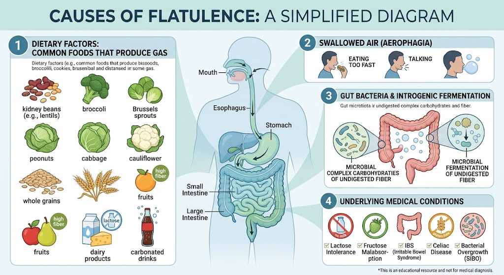 Causes of flatulence