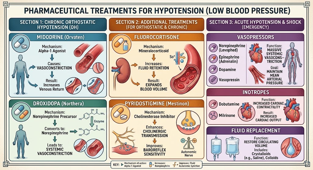 Pharmaceutical treatment for low blood pressure