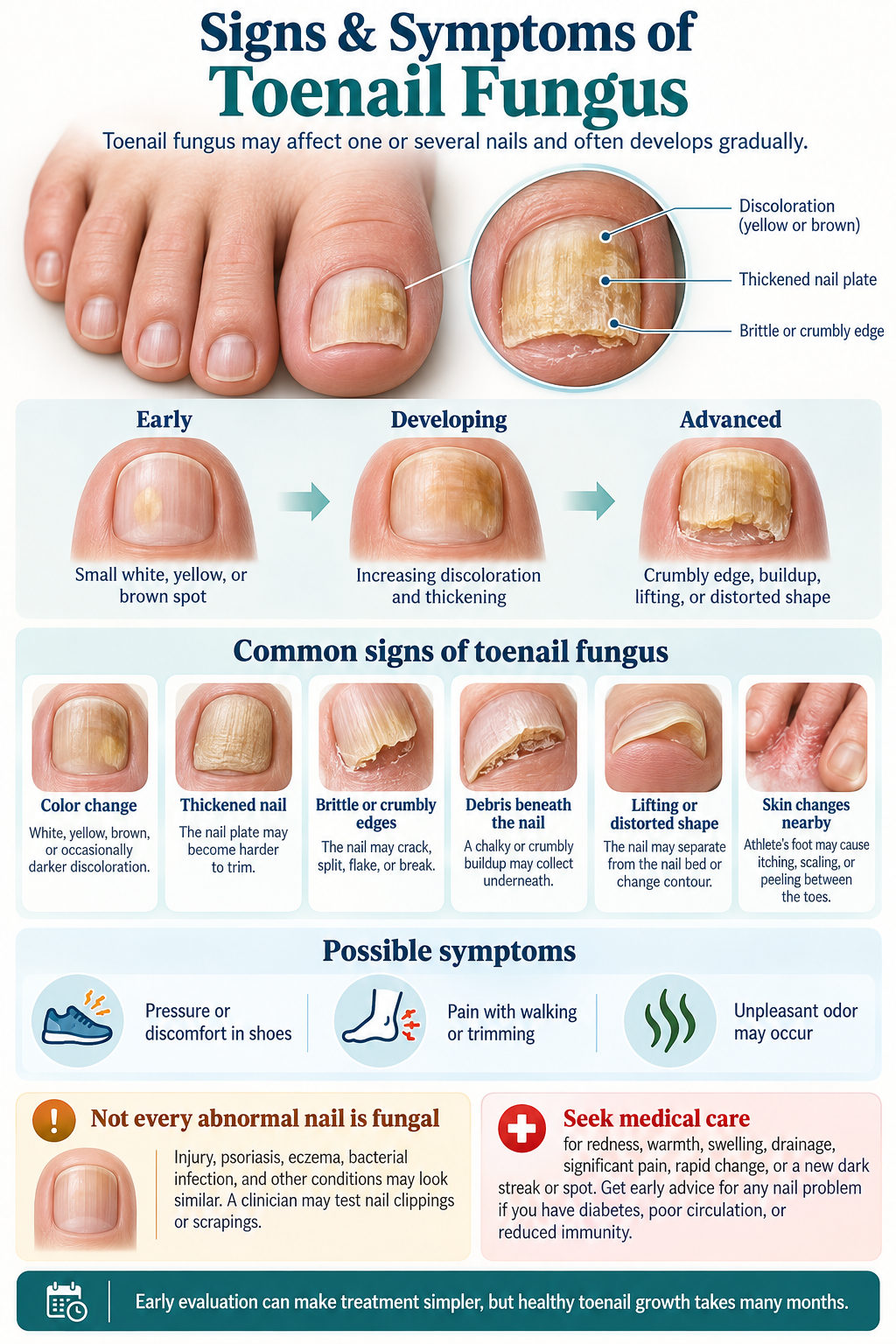 Signs and symptoms of toenail fungus